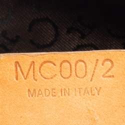 Pre Owned Celine Vintage Brown Monogram Suede And Leather Macadam Shoulder Bag