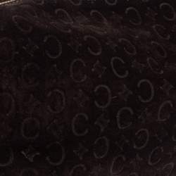 Pre Owned Celine Vintage Brown Monogram Suede And Leather Macadam Shoulder Bag