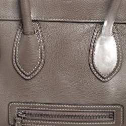 Pre Owned Celine Grey Leather Mini Luggage Tote