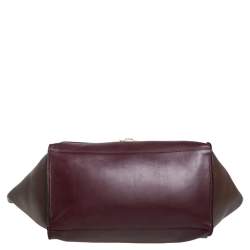 Pre Owned Celine Tri Color Leather Medium Trapeze Top Handle Bag
