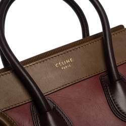 Pre Owned Celine Tri Color Leather Micro Luggage Tote