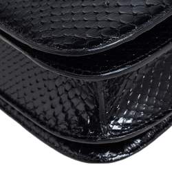 Pre Owned Celine Black Python Medium Classic Box Shoulder Bag