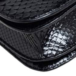 Pre Owned Celine Black Python Medium Classic Box Shoulder Bag