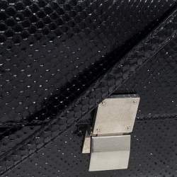 Pre Owned Celine Black Python Medium Classic Box Shoulder Bag