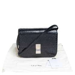 Pre Owned Celine Black Python Medium Classic Box Shoulder Bag