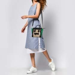 Pre Owned Céline Tri Color Python and Leather Trim Nano Luggage Tote