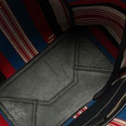 Pre Owned Celine Multicolor Striped Woven Canvas Phantom Cabas Tote