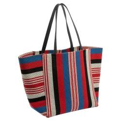 Pre Owned Celine Multicolor Striped Woven Canvas Phantom Cabas Tote