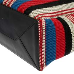 Pre Owned Celine Multicolor Striped Woven Canvas Phantom Cabas Tote