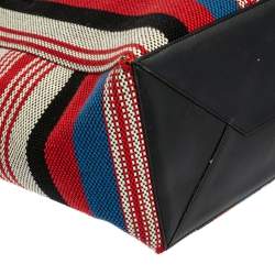 Pre Owned Celine Multicolor Striped Woven Canvas Phantom Cabas Tote