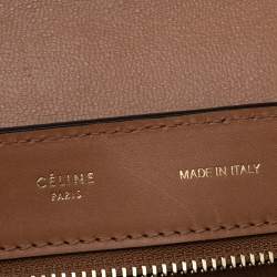 Pre Owned Celine Brown Leather And Suede Medium Trapeze Top Handle Bag