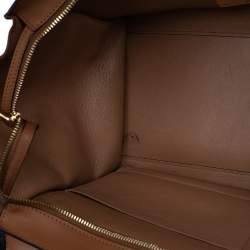 Pre Owned Celine Brown Leather And Suede Medium Trapeze Top Handle Bag