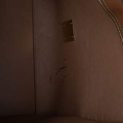 Pre Owned Celine Brown Leather And Suede Medium Trapeze Top Handle Bag