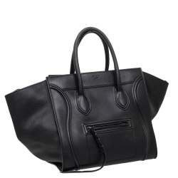 Pre Owned  Celine Black Leather Medium Phantom Luggage Tote