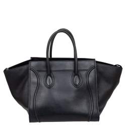Pre Owned  Celine Black Leather Medium Phantom Luggage Tote