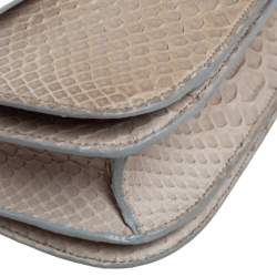 Pre Owned Celine Grey Python Medium Classic Box Shoulder Bag