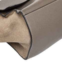 Pre Owned Celine Grey Leather And Suede Medium Trapeze Top Handle Bag