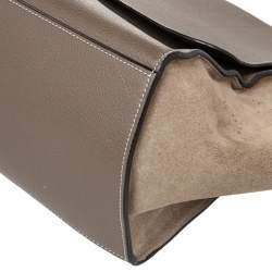 Pre Owned Celine Grey Leather And Suede Medium Trapeze Top Handle Bag
