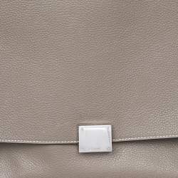 Pre Owned Celine Grey Leather And Suede Medium Trapeze Top Handle Bag