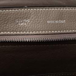 Pre Owned Celine Grey Leather And Suede Medium Trapeze Top Handle Bag