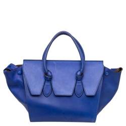 Pre Owned Celine Blue Leather Mini Tie Tote