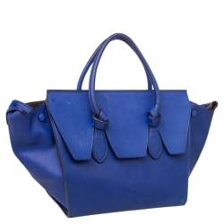 Pre Owned Celine Blue Leather Mini Tie Tote