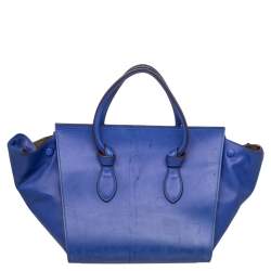 Pre Owned Celine Blue Leather Mini Tie Tote