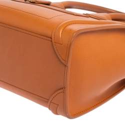 Pre Owned Celine Caramel Brown Leather Nano Luggage Tote