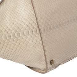 Pre Owned Celine Beige Python Medium Phantom Luggage Tote