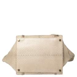 Pre Owned Celine Beige Python Medium Phantom Luggage Tote