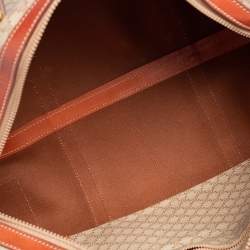 Celine Tan//Beige Macadam PVC and Leather Trim Duffel Bag