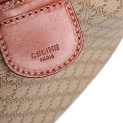 Celine Tan//Beige Macadam PVC and Leather Trim Duffel Bag