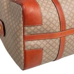 Celine Tan//Beige Macadam PVC and Leather Trim Duffel Bag