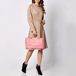 Pre Owned Celine Pink Ostrich Boogie Tote