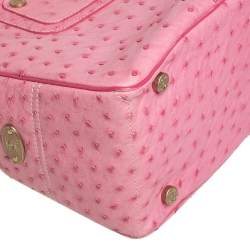 Pre Owned Celine Pink Ostrich Boogie Tote