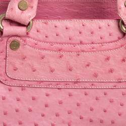 Pre Owned Celine Pink Ostrich Boogie Tote