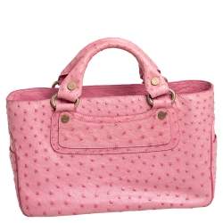 Pre Owned Celine Pink Ostrich Boogie Tote