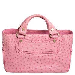 Pre Owned Celine Pink Ostrich Boogie Tote