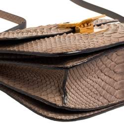 Pre Owned Celine Grey Python Medium Classic Box Shoulder Bag