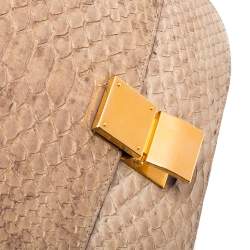 Pre Owned Celine Grey Python Medium Classic Box Shoulder Bag