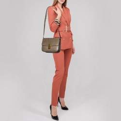 Pre Owned Celine Grey Python Medium Classic Box Shoulder Bag