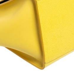 Pre Owned Celine Yellow Leather Mini Trapeze Top Handle Bag