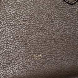 Pre Owned Celine Dark Grey Leather Small Tie Tote