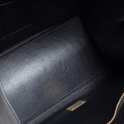 Pre Owned Celine Black/Brown Calf Hair and Leather Medium Trapeze Top Handle Bag