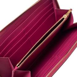 Pre Owned Celine Pink/Purple Leather Solo Zip Around Wallet
