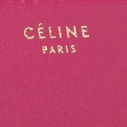 Pre Owned Celine Pink/Purple Leather Solo Zip Around Wallet