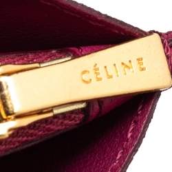 Pre Owned Celine Pink/Purple Leather Solo Zip Around Wallet