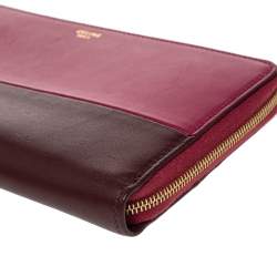 Pre Owned Celine Pink/Purple Leather Solo Zip Around Wallet