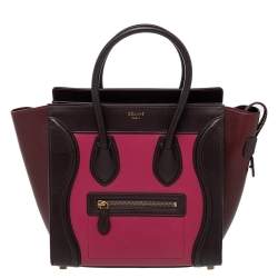 Pre Owned Celine Multicolor Leather Nano Luggage Tote
