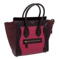 Pre Owned Celine Multicolor Leather Nano Luggage Tote